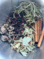 Herbal hair tea rinse
